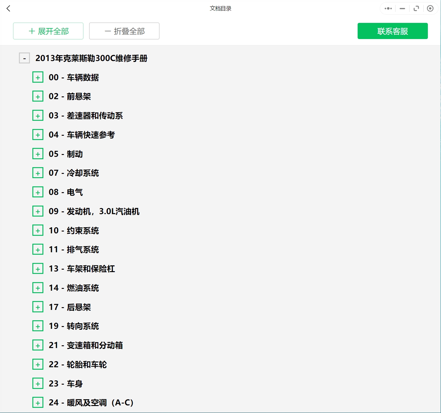 2003-2019年克莱斯勒汽车维修手册和电路图线路接线图资料更新汽修帮手资料库