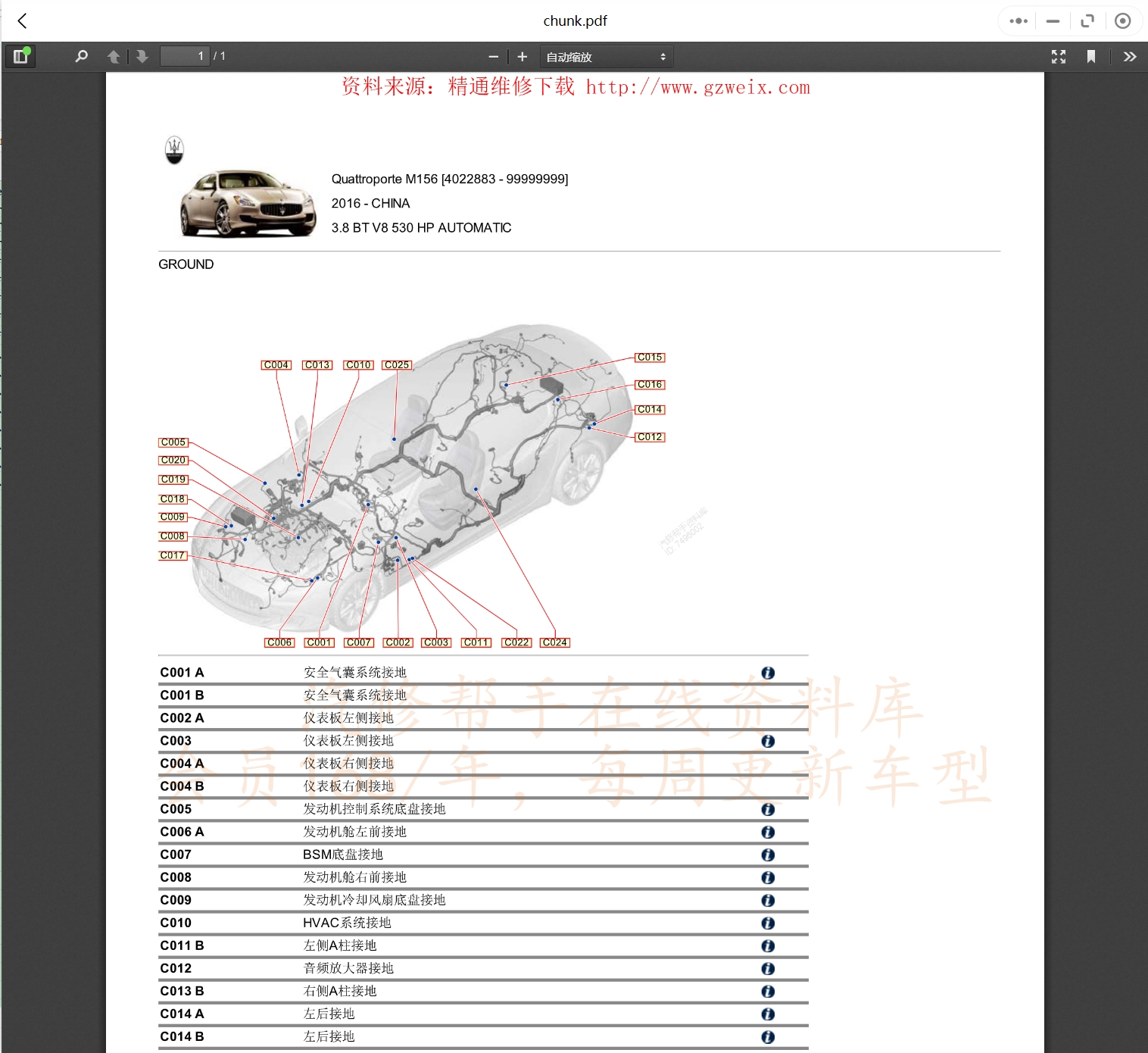 2008-2017年玛莎拉蒂汽车维修手册和电路图[资料更新]