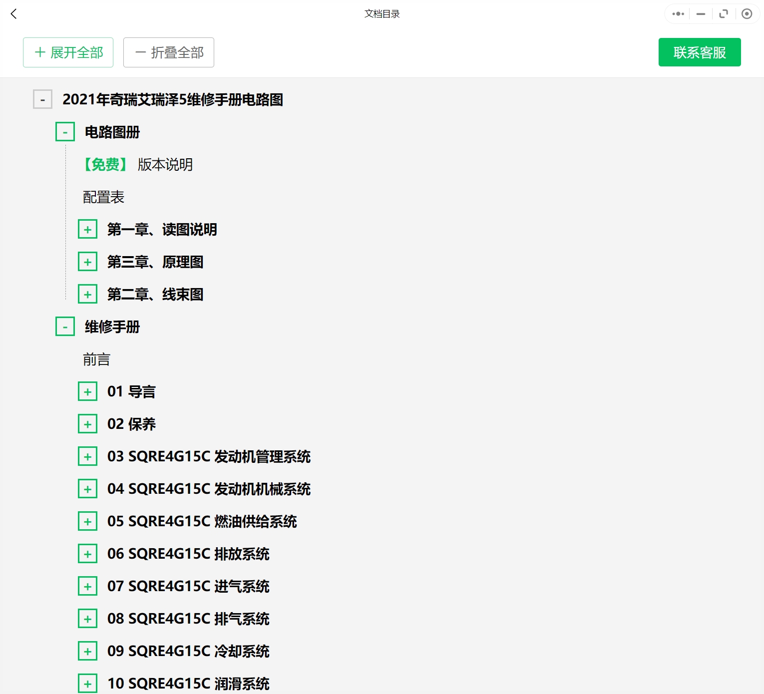 2004-2022年奇瑞汽车维修手册和电路图[资料更新]