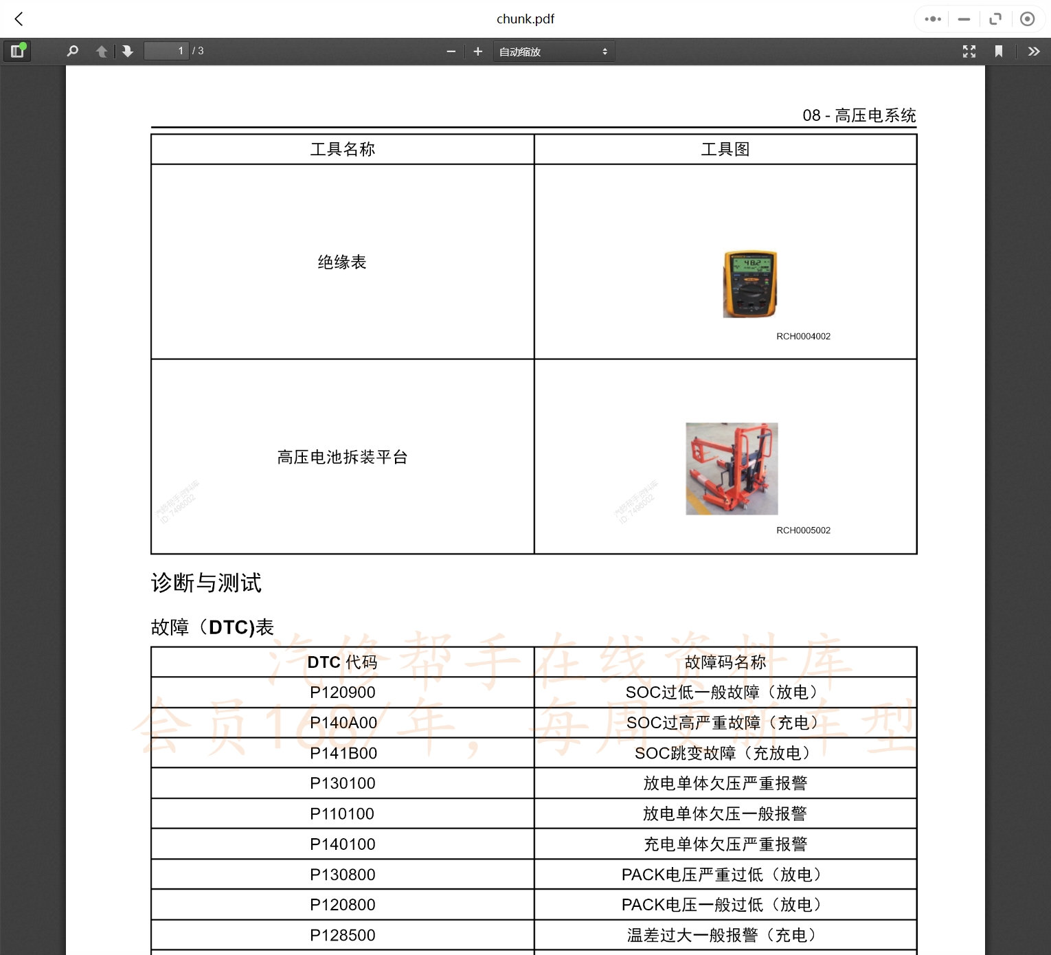 2017-2022年奇瑞新能源汽车维修手册和电路图[资料更新]